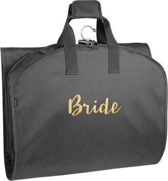 WallyBags 60 Premium Tri-Fold Travel Garment Bag with Pocket and Bride Embroidery