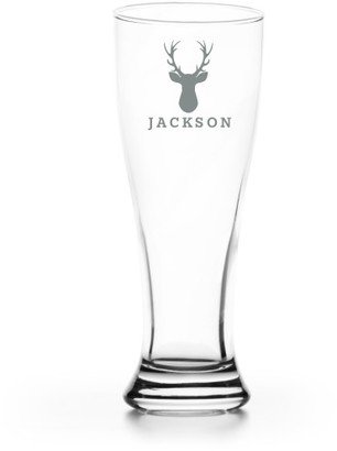 Pilsner Glasses: Deer Silhouette Pilsner Glass, Glass, Pilsner Glass Double Side, White