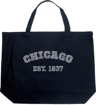 Chicago 1837 - Large Word Art Tote Bag