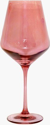 Estelle Colored Glass Rose Stemmed Wine Glasses (Set of 6)