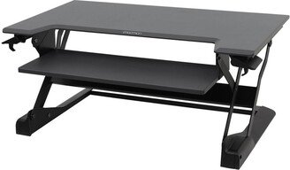 Spark 37.5 x 25 x 20 in. Workfit T Desktop Sit Stand Desktop Workstation, Black