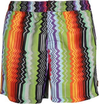 BW00M2 NYLON BLEND ZIGZAG Swim shorts-AA