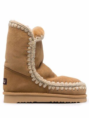 whipstitch-detail suede Eskimo boots