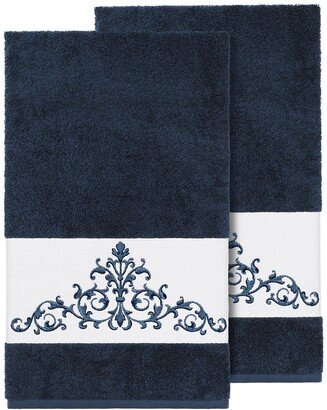 Scarlet Embellished Bath Towel - Set of 2 - Midnight Blue