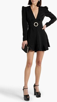 Golightly embellished satin-jacquard mini dress