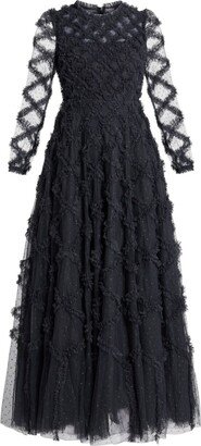 Embroidered Full-Skirt Dress