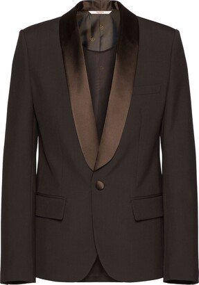 Contrasting-Lapels Single-Breasted Blazer-AA