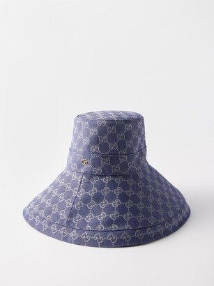 GG-jacquard Wide-brim Canvas Bucket Hat