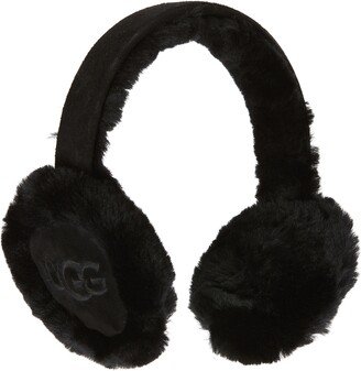 Logo Embroidered Genuine Shearling Earmuffs