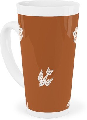 Mugs: Bird Folk - Rust Tall Latte Mug, 17Oz, Orange