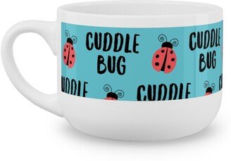 Mugs: Cuddle Bug - Blue Latte Mug, White, 25Oz, Blue