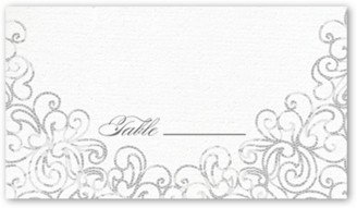 Wedding Place Cards: Dazzling Lace Wedding Place Card, Grey, Placecard, Matte, Signature Smooth Cardstock