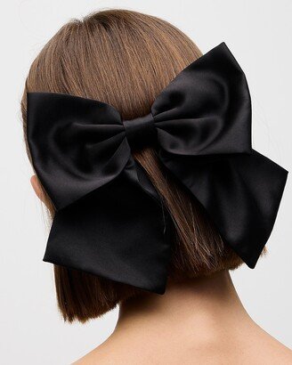 Oversized satin bow hair clip