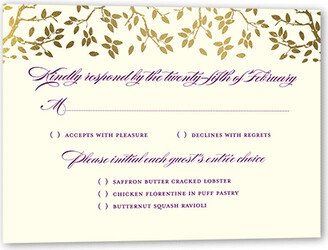 Rsvp Cards: Enlightened Evening Wedding Response Card, Purple, Gold Foil, Matte, Signature Smooth Cardstock, Square