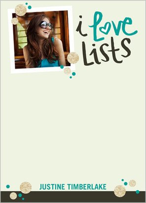 Notepads: I Love Lists 5X7 Notepad, Green, Matte