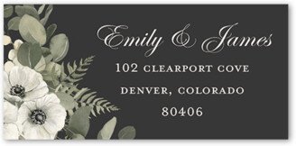 Wedding Address Labels: Emerging Floral Address Label, Grey, Address Label, Matte