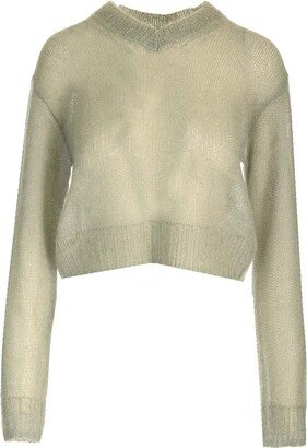 V-Neck Open-Knit Jumper