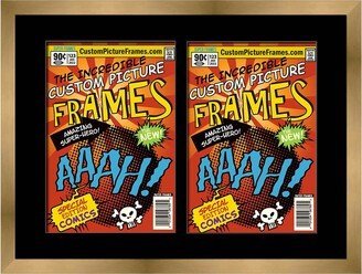 CountryArtHouse Gold Comic Book Frame with Black Mat - To Display 2 7.25