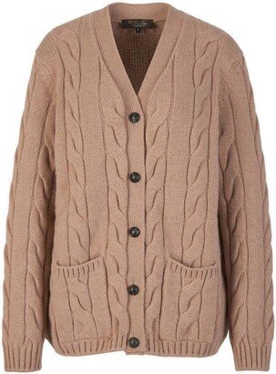 Napier Cable-Knit Buttoned Cardigan