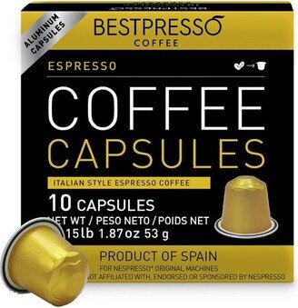 Bestpresso Espresso Blend (Medium Intensity) Coffee Capsules for Nespresso OriginalLine Machine, Certified Genuine Espresso 120 Pods