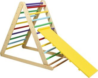 Foldable Wooden Climbing Triangle Indoor Home Climber Ladder - 48'' x 28'' x 43.5''