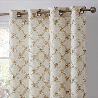 Morgan Floral Decorative Light Filtering Grommet Window Treatment Curtain Drapery Panels for Bedroom & Living Room - Set of 2 Panels (54 x 63 i