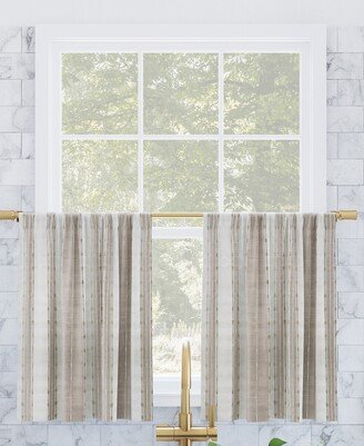 Slub Texture Stripe Cafe Curtain Pair, 52