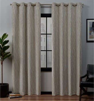 Forest Hill Woven Blackout Grommet Top Window Curtain Panel Pair, 52