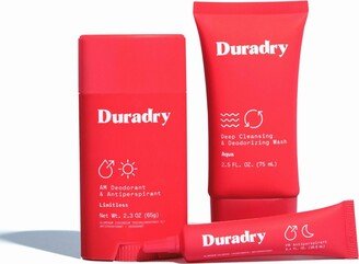 Duradry 3-Step System - Prescription Strength, Formulated For Excessive Sweating or Hyperhidrosis, Block Sweat and Odor, Includes Duradry Am & Pm Anti