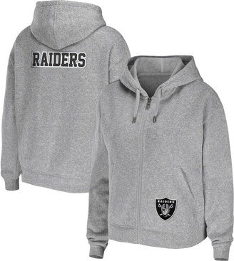 Women's Wear by Erin Andrews Heather Gray Las Vegas Raiders Plus Size Full-Zip Hoodie