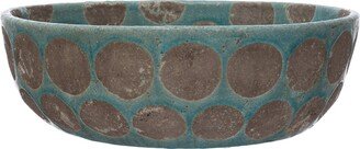 Decorative Terra-cotta Bowl with Wax Relief Dots