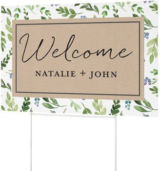 Yard Signs: Simple Greenery Yard Sign, Green