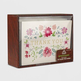 greenroom 24ct Ditsy Floral Blank Thank You Cards