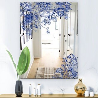 Designart 'Vintage Flowers 8' Printed Traditional Bathroom Mirror