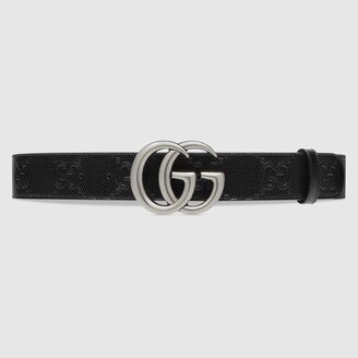 GG Marmont embossed leather belt