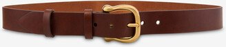 Calfskin Belt With Gold Buckle