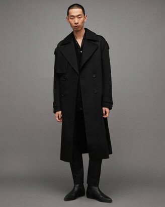 Spencer Oversized Belted Trench Coat - Black