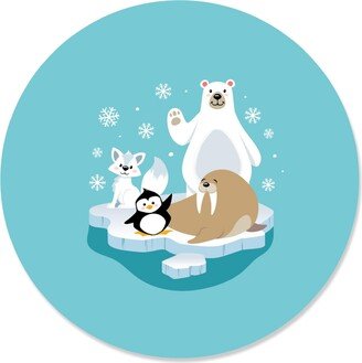 Big Dot Of Happiness Arctic Polar Animals - Winter Party Circle Sticker Labels - 24 Ct