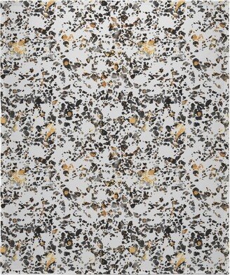 Fleece Photo Blankets: Gold Speckled Terrazzo Blanket, Plush Fleece, 50X60, Black