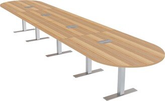 Skutchi Designs, Inc. 20 Ft Modular Racetrack Conference Table Metal T Bases Electric Units