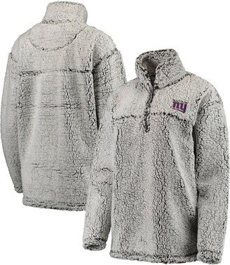 G-iii 4her By Carl Banks Women's Gray New York Giants Sherpa Quarter-Zip Pullover Jacket