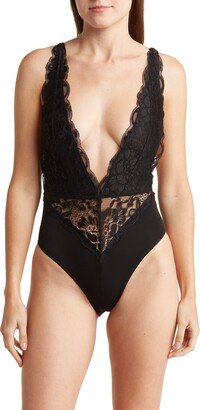 WISHLIST Plunge Neck Lace Bodysuit