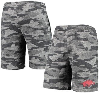 Men's Concepts Sport Charcoal, Gray Arkansas Razorbacks Camo Backup Terry Jam Lounge Shorts - Charcoal, Gray