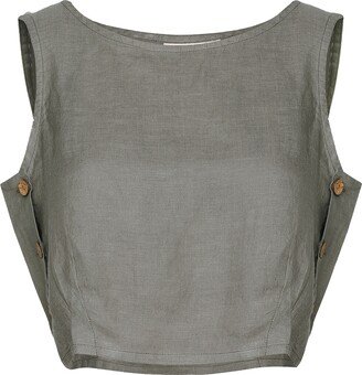 Reistor Dark Green Boxy Crop Top