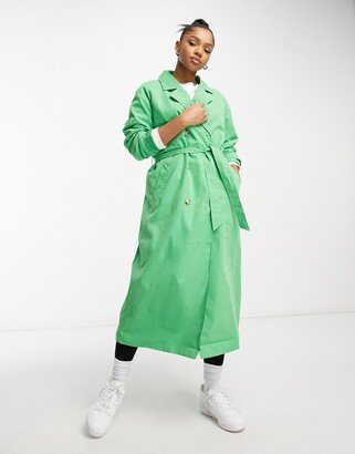 oversized trench coat in bright green