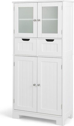 Bathroom Floor Storage Cabinet Kitchen Cupboard with 2 Drawers - 23.5'' x 12'' x 50.5''