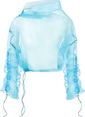 Khéla the Label Bubble Nest Tulle Blouse Blue