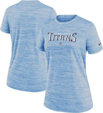 Women's Light Blue Tennessee Titans Sideline Velocity Performance T-shirt