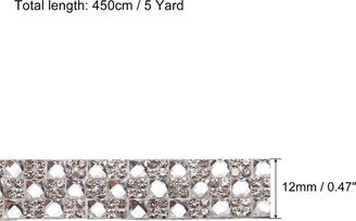 Unique Bargains 5 Pcs 5 Yards 12mm Self-Adhesive Crystal Rhinestone Ribbon White