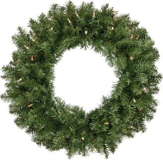 Northlight Pre-Lit Rockwood Pine Artificial Christmas Wreath - 24-Inch, Clear Lights